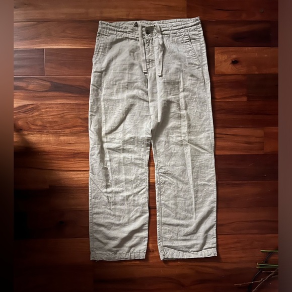 Baggy Beige Linen Pants 36w - Picture 2 of 4